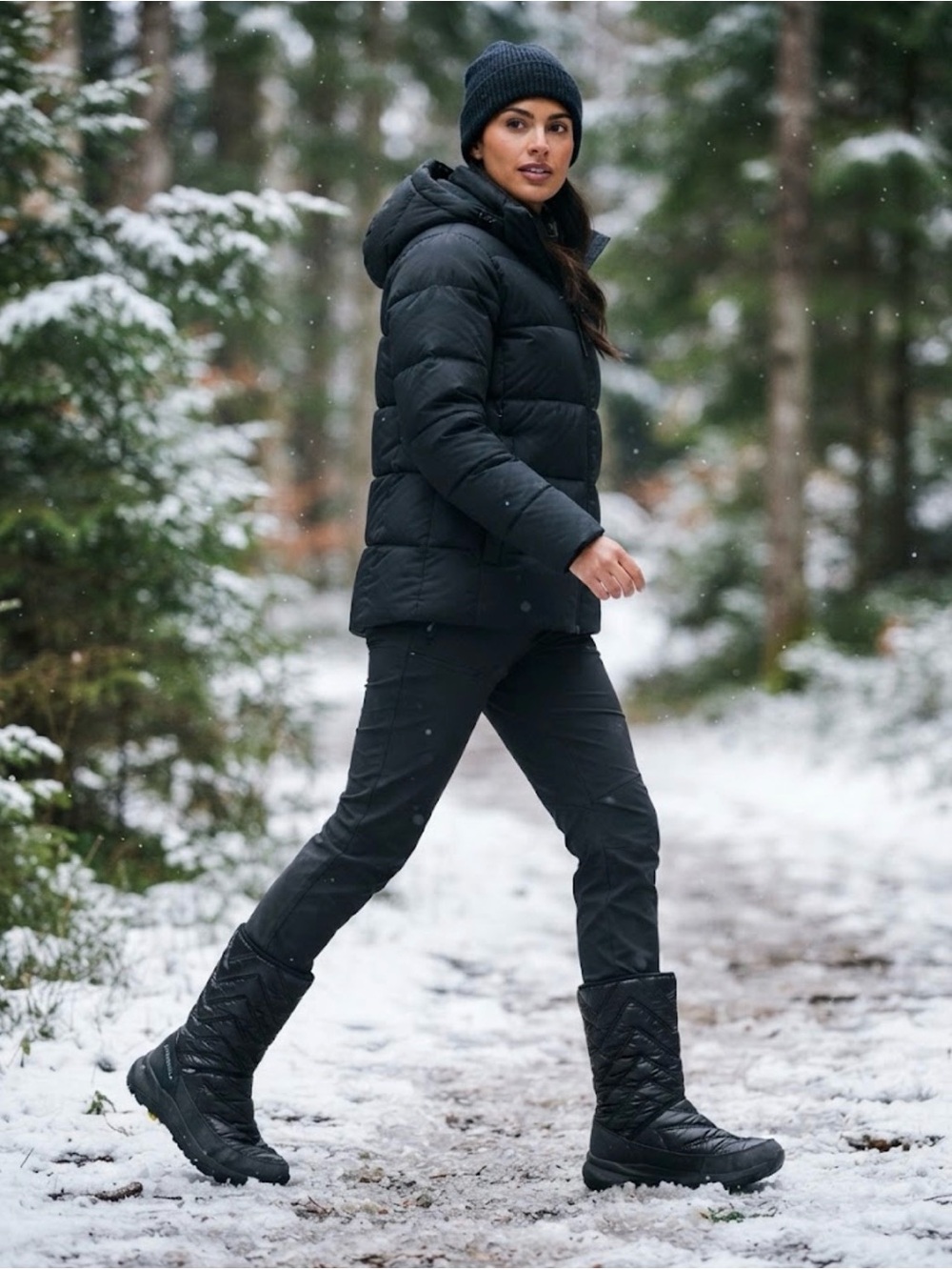 Merrell Women's Black Quilted Winter & Rain Boots